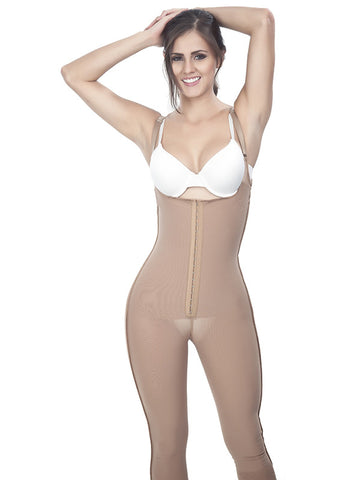 Long Girdle with Thin Strap - 1611 - Nude - Front View - Fajas y Mas